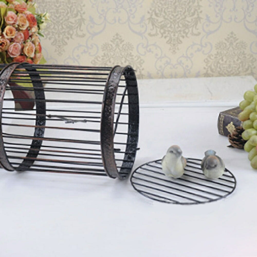 【人気商品】ペット用品 鳥籠 アイアン バード ケージ 53cm リング取っ手付き 鳥かご 篭 ブラック ディスプレイ 開閉 鉄 ヴィンテージ風 インテリア バードゲージ 結婚式 ウェディング ブライダル ガーデン ウェルカムスペース メジロ
