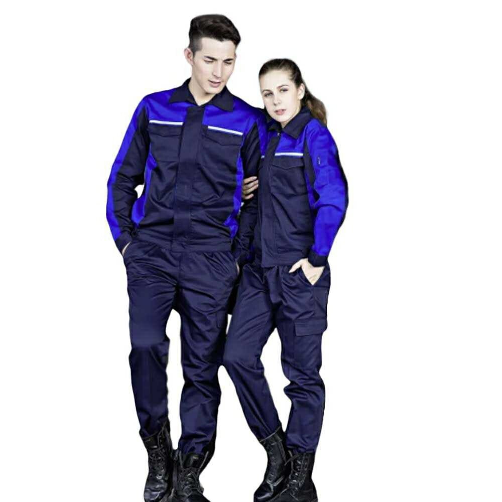 作業着 ブルー ネイビー XL 作業服 上下セット長袖 メンズ レディース 男女兼用 作業用 工場 ワークウェア ユニフォーム 統一感 仕事 仕事着 ワーク デザイン 快適 動きやすい DIY 引越し スポーツ 運動 アウトドア 人気