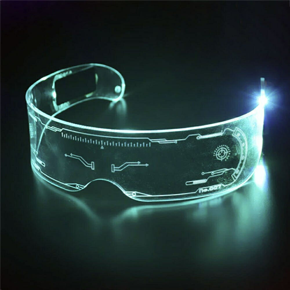 サングラス 近未来 LED 線型 クリア SF レディース メンズ スクエア ビッグ フレーム 大きめ かわいい おしゃれ ファッションアイテム トレンド メガネ UVカット 運転用 眼鏡 b系 ヒップホップ ストリート クラブ CLUB オラオラ
