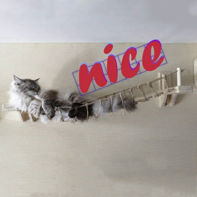 ペット 用 猫 はしご 壁付け 吊り橋 キャットウォーク キャットタワー キャットラダー 可愛い ねこ 猫用 バースデーギフト お誕生日祝い 玄関 部屋 DIY デコレーション パーティー用 撮影道具 ストレス解消 運動不足改善