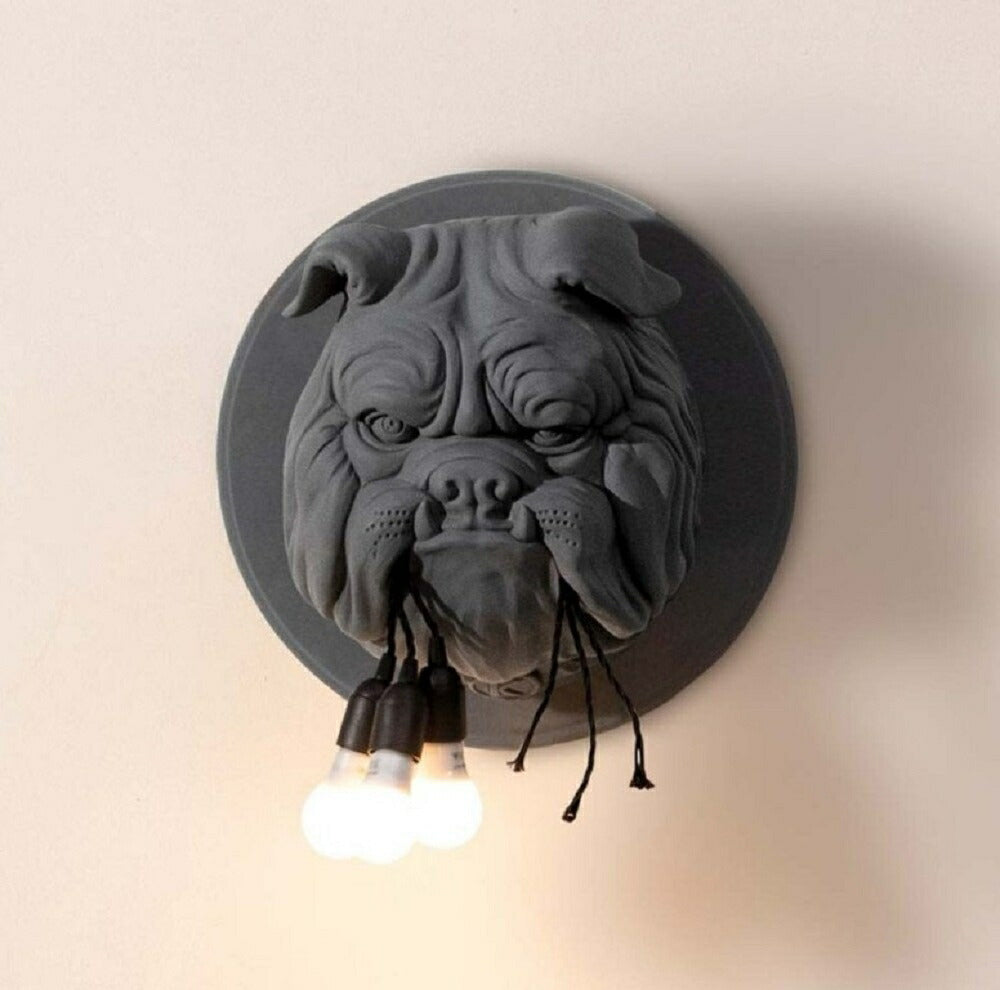 【人気商品】ランプを咥える ブルドッグ ブルドック ドッグ 犬 ランプ LAMP ランタン 高級 重量 間接照明 3灯 テーブルランプ テーブルスタンド テーブルライト レトロ 照明 パーム ブラック 北欧 おしゃれ モダン ヴィンテージ アニマル animal