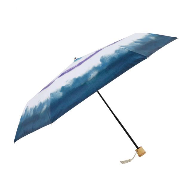 【ぼかし染め/花浅葱・折りたたみ傘50cm】 折りたたみ傘 レディース かわいい 通販 晴雨兼用 おしゃれ 50cm 6本骨 円形手元 UVカット率99%以上 遮光率99%以上 遮熱 UPF50＋ 河馬印本舗 晴雨兼用日傘 和柄 タッセル手元 撥水