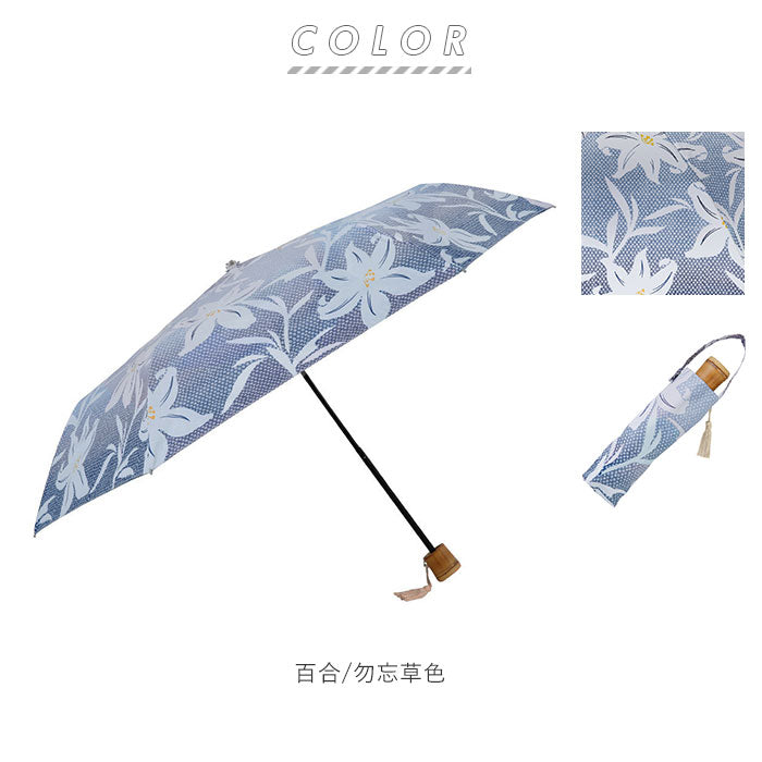 【花火/漆黒・折りたたみ傘50cm】 折りたたみ傘 レディース かわいい 通販 晴雨兼用 おしゃれ 50cm 6本骨 円形手元 UVカット率99%以上 遮光率99%以上 遮熱 UPF50＋ 河馬印本舗 晴雨兼用日傘 和柄 タッセル手元 撥水