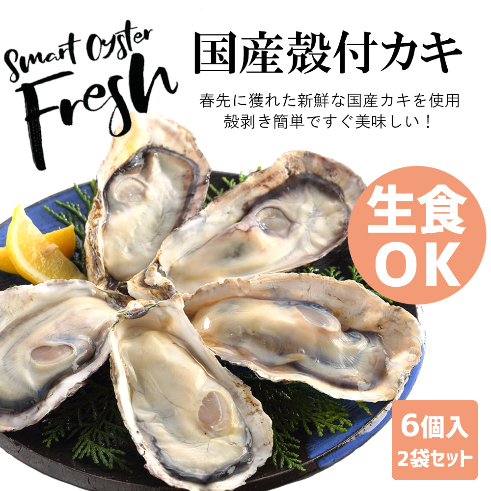生食用殻付き牡蠣　6個×2袋