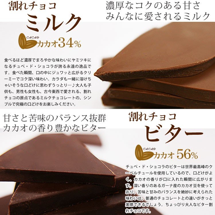 【2個セット】プティ割れチョコ チョコレート チョコ ＜ミルク＞