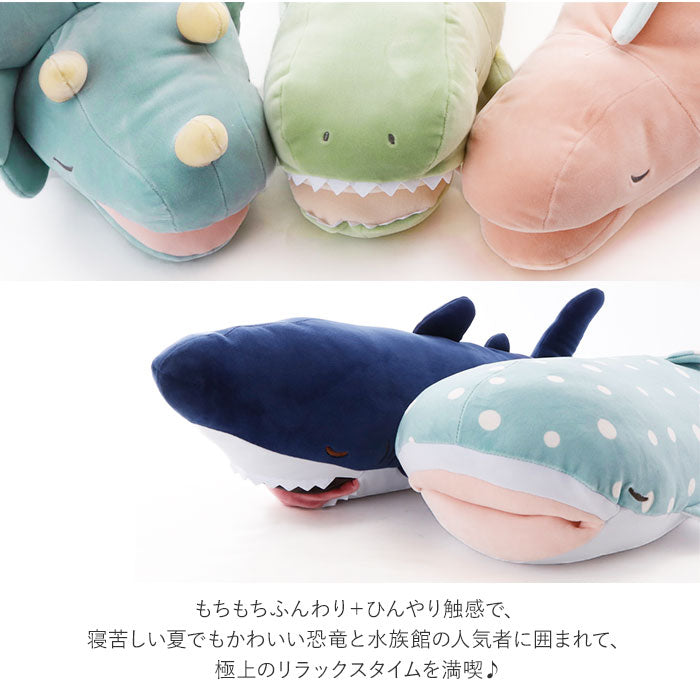 【88602-62.じんべえさん】 抱き枕 ぬいぐるみ ひんやり 通販 大きい 冷感 動物 アニマル 抱きまくら Mサイズ プレミアム ねむねむアニマルズ かむかむズ クール抱きまくら もちもち ふわふわ お昼寝 リラックス