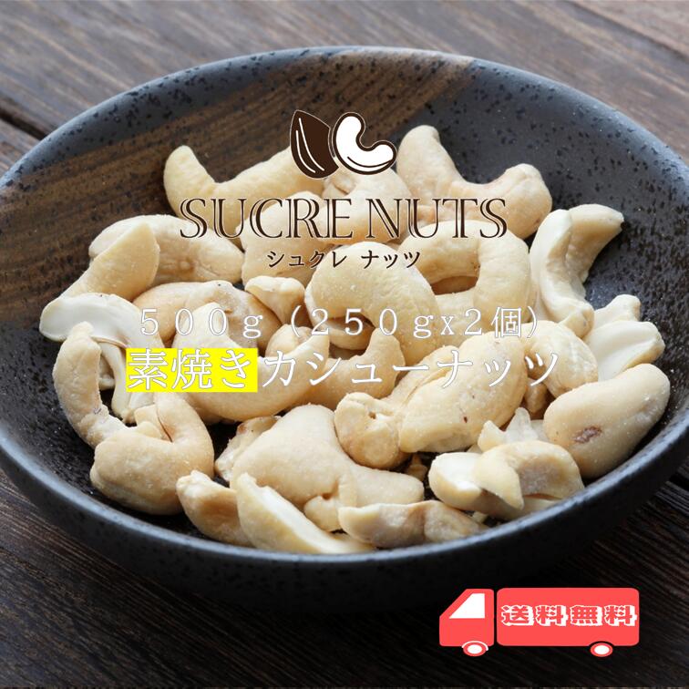 【超得ハイパーSALE】500g (250gx2袋)  素焼き 無塩 カシューナッツ