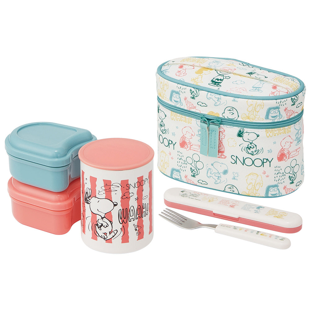 【SNOOPYオーサム・ランチボックス】 弁当箱 スケーター 保温 保冷 通販 スケーター 560ml 保温ジャー 240ml 菜入れ 160ml×2 ランチボックス お弁当箱 フォーク付き ランチバッグ セット おしゃれ かわいい キャラクター