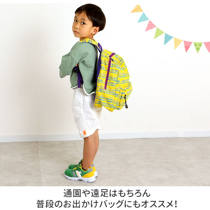 【k470.働く車YE】 キッズ リュック 男の子 通販 デイパック ブランド ターンオーバー 幼稚園 保育園 通園 リュックサック 園児 習い事 レッスンバッグ KIDS モメンタムキッズ おしゃれ バック 子ども 遠足