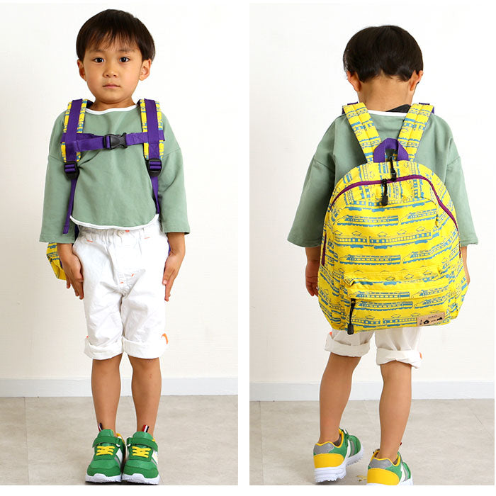 【k470.働く車YE】 キッズ リュック 男の子 通販 デイパック ブランド ターンオーバー 幼稚園 保育園 通園 リュックサック 園児 習い事 レッスンバッグ KIDS モメンタムキッズ おしゃれ バック 子ども 遠足