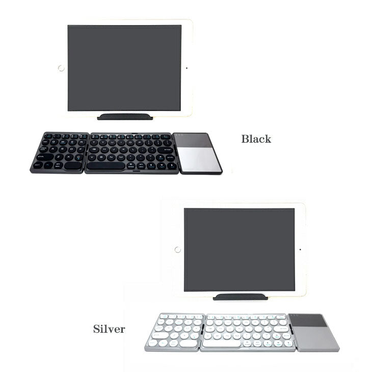 「ブラック」Bluetooth ワイヤレスキーボード  超軽量150g キーボード 折り畳み タッチパッド Windows Android iOS iPad アイフォン iPhone keyboard コンパクト 折りたたみ iPadミニ 操作(番号:140-ssB)