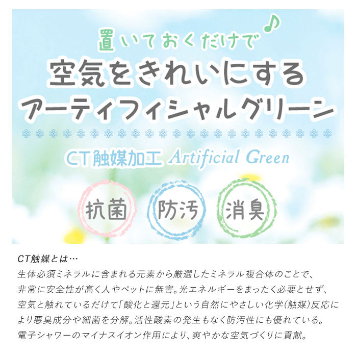 【61021.Bタイプ】 観葉植物 フェイクグリーン 通販 おしゃれ 小さい CT触媒 消臭アーティフィシャルグリーン ECLIA エクリア インテリアグリーン ラウンドポット キャニスター インテリア 人工植物