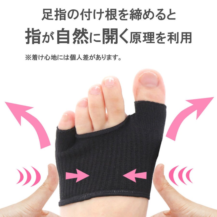 【同色2足組／ベージュ】親指小指の綿混インナーソックス