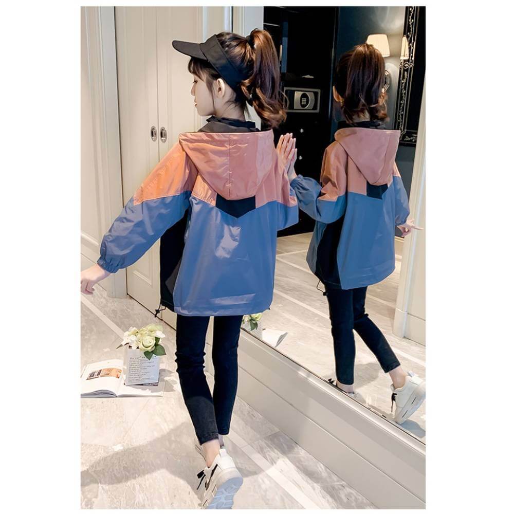 【100cm 】 マウンテンパーカー キッズ ベビー ウインドブレーカー ジャケット コート 上着 子供服 キッズ ベビー 女の子 ガールズ フード付き
