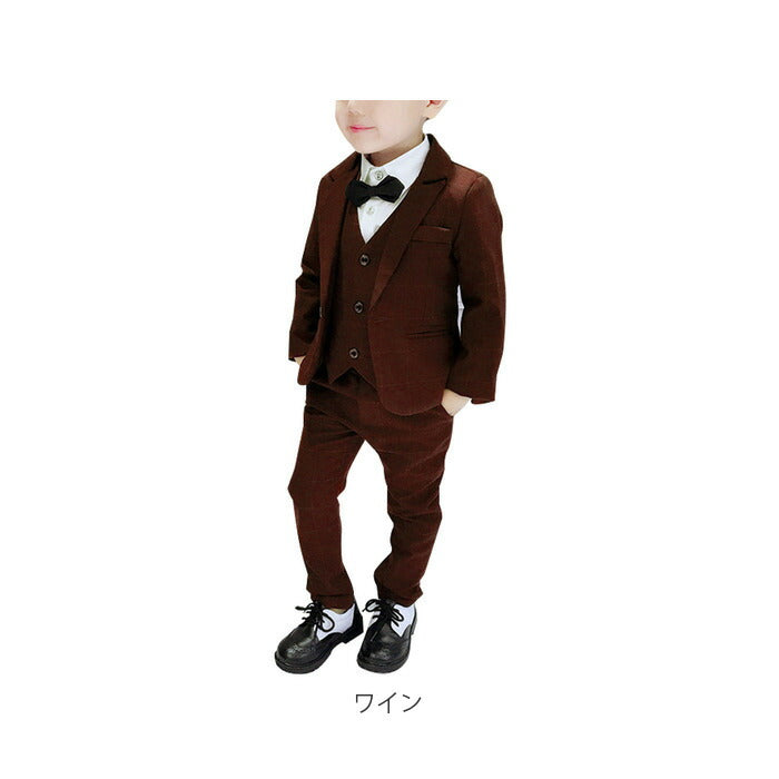 【ネイビー・120cm】 キッズ スーツ 男の子 通販 フォーマル 卒園式 入学式 卒業式 入園式 チェック柄 フォーマルスーツ ジャケット ベスト パンツ ズボン 結婚式 七五三 発表会 パーティ 子供服 90 100 110