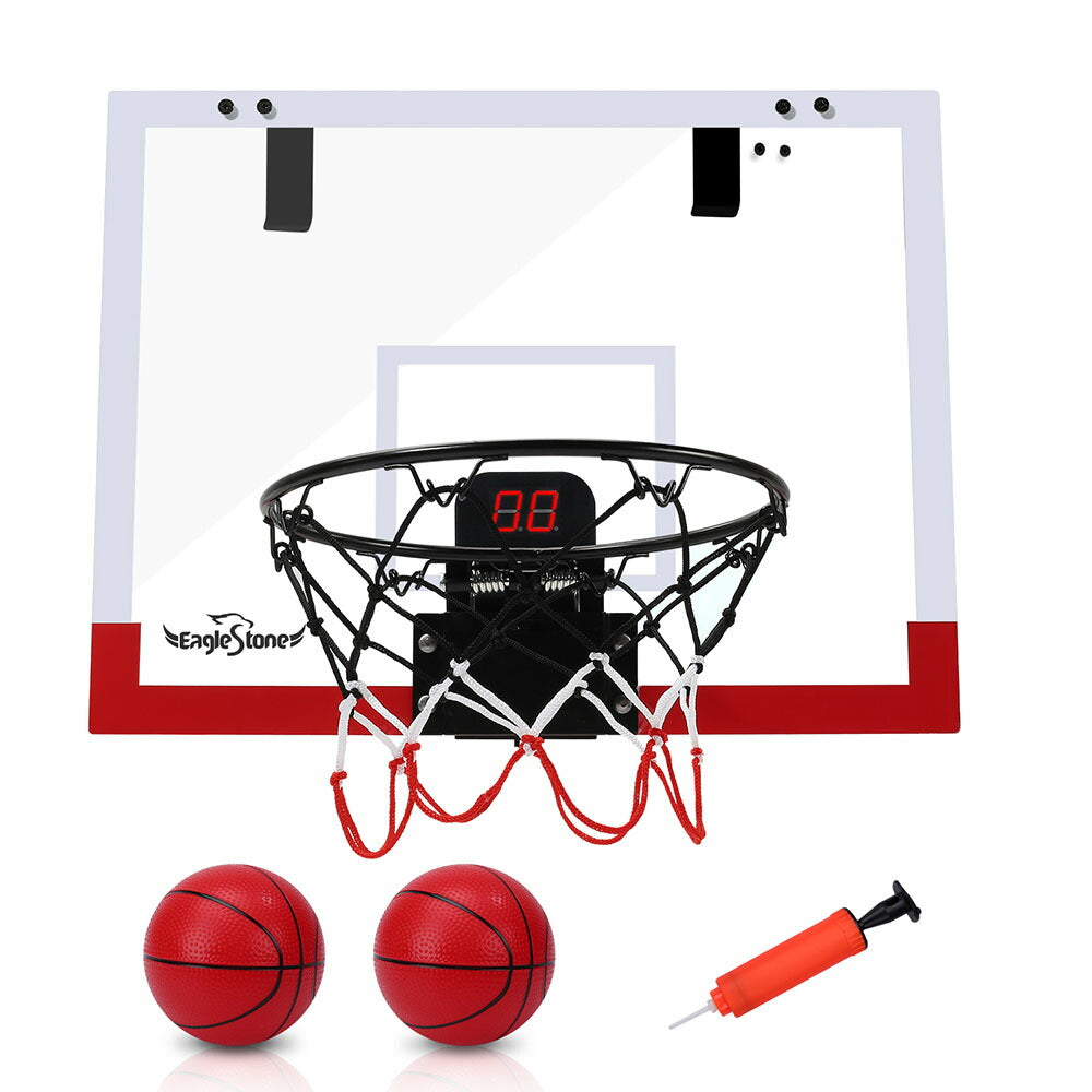 Eaglestone バスケットゴール 運動 室内 子供 遊び おもちゃ ドア掛け バスケットボール2個付き トレーニング 電子スコアリング 効果音 耐衝撃 家庭用 ストレス解消 自宅用 室内遊び 子供用 プレゼント 誕生日プレゼント 送料無料 ES08