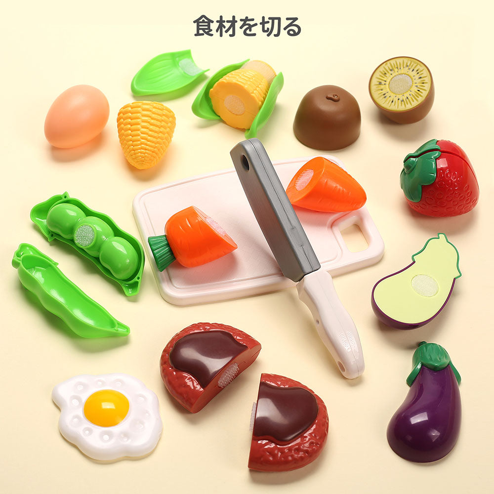 Cute Stone おままごと キッチンセット リアル噴霧 圧力鍋 贅沢食材 27点セット ステーキ 室内遊び 室内ゲーム 白 お鍋 キッチン用具 ごっこ遊び 台所 シミュレーション 卵 フルーツ いちご ミルク 知育玩具 男の子 女の子 小学生 誕生日 プレゼント ギフト