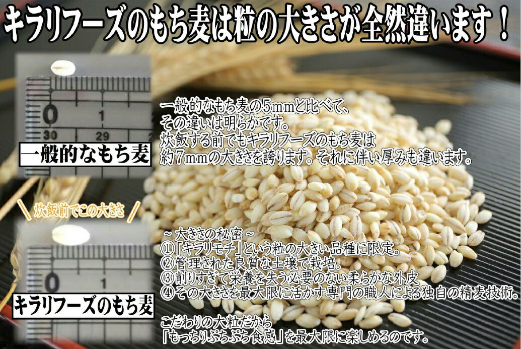 【送料無料】【もち麦】キラリフーズ 広島県 安芸高田産 特選もち麦 キラリモチ 1キロ×5袋