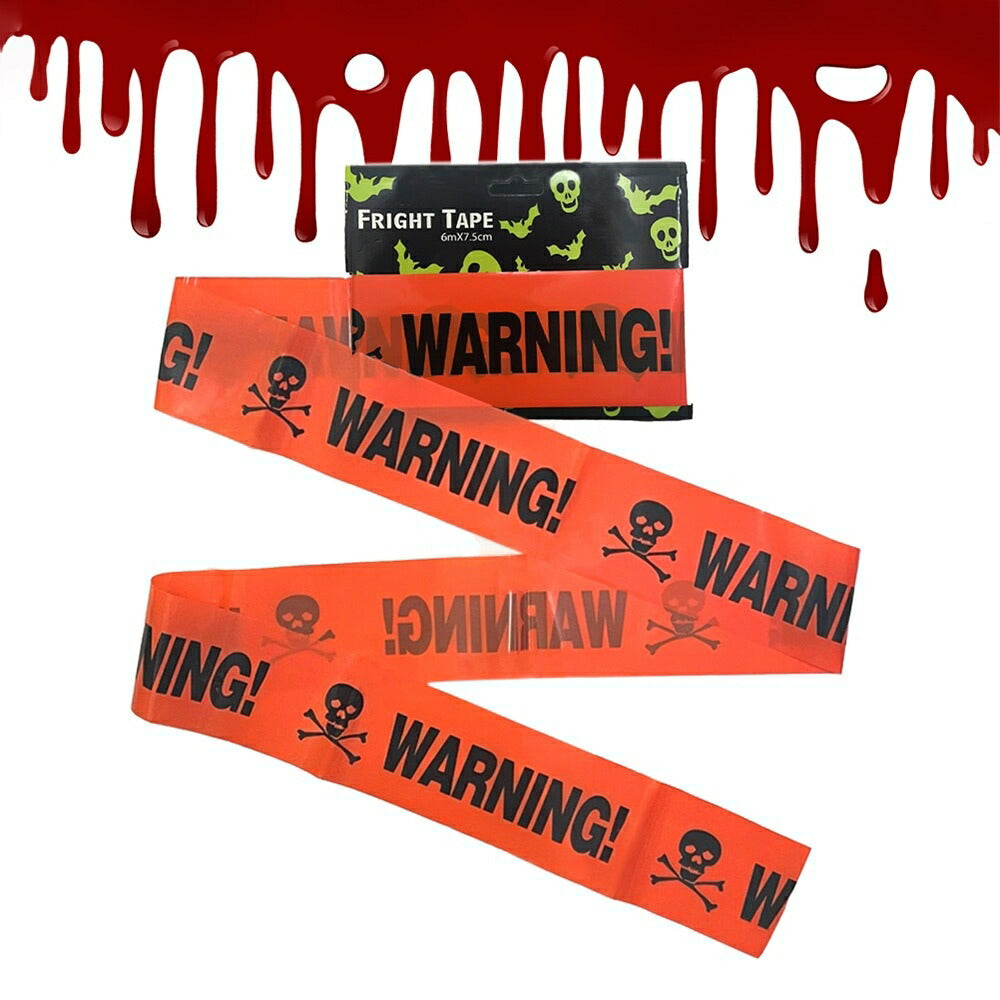 ハロウィン WARNING テープ 警告 立入禁止 オレンジ 立ち入り禁止 ステッカー 危険 防止 バリケード ドクロ スカル ホラー リアル 装飾 本格的 誕生日 飾り付け 室内 クリスマス 怖い 恐怖 渋い かわいい Xmas Christmas 豪華
