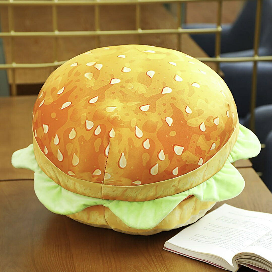 クッション 椅子 ハンバーガー 抱き枕 ぬいぐるみ 肉 レタス かわいい チャーミング おもちゃ 誕生日 クリスマス ギフト サプライズ 友人 家族 パーティー 恋人 お遊戯会 子供 イベント SNS アメリカン クリスマス 撮影
