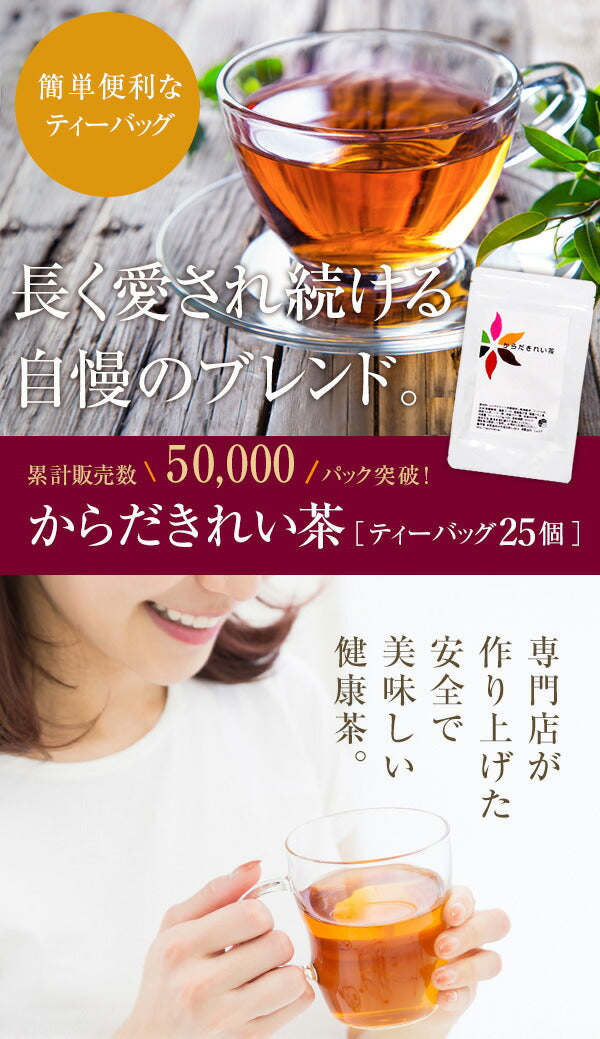 ダイエットサポートティー からだきれい茶　ティーバッグ 3g×25包 【送料無料】 ダイエット茶 ダイエットティー 食物繊維 ブレンド茶 健康茶 国産茶配合 玄米茶 プーアル茶 はとむぎ茶 ルイボスティー 烏龍茶 グアバ茶 ゴーヤ茶【エコ得リリースSALE】