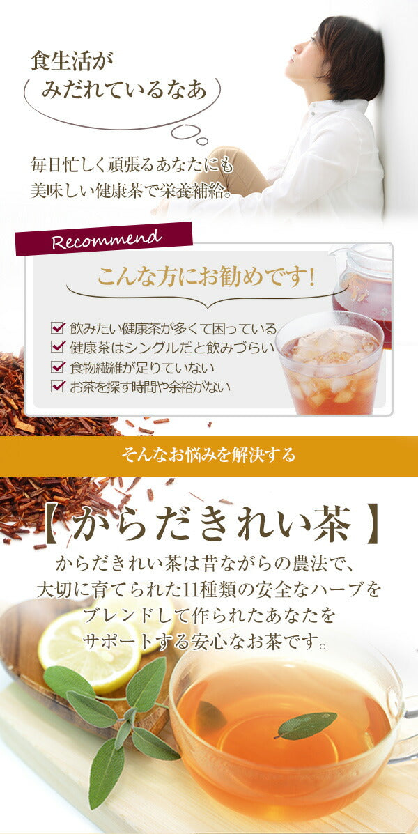 ダイエットサポートティー からだきれい茶　ティーバッグ 3g×25包 【送料無料】 ダイエット茶 ダイエットティー 食物繊維 ブレンド茶 健康茶 国産茶配合 玄米茶 プーアル茶 はとむぎ茶 ルイボスティー 烏龍茶 グアバ茶 ゴーヤ茶