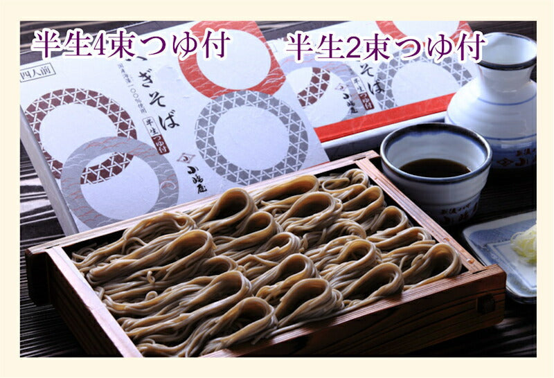 【送料込み】半生へぎ蕎麦 越後十日町 小嶋屋 献上へぎ蕎麦半生そば 110g 2束つゆ付