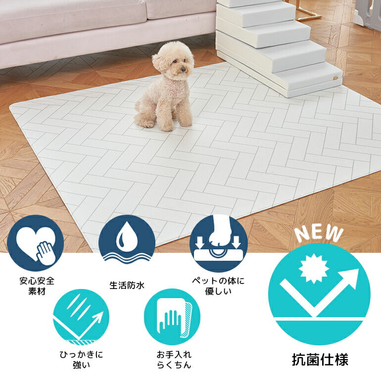 抗菌ペットマット 140×170×0.6cm マーブル 抗菌 ペットマット 犬 防水 140×170×0.6cm マーブル 大理石調 ノンホルム 防炎 プレイマット 床暖房対応 大判 フロアマット リビング 傷防止 滑り止め 防音 防水 防炎 リバーシブル 室内 床 pvcマット Caraz カラズ 【保証付き】