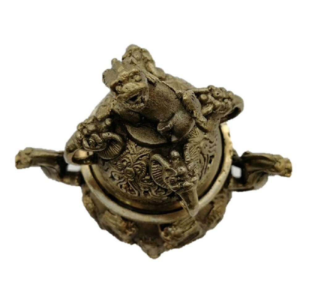 香炉 獅子 龍 銅製開運風水 九龍香炉 大 香炉 茶器 酒壺 香立て 開運風水龍置物 おしゃれ オフィス 玄関先 お香たて 香皿 香立 祝い 誕生日 プレゼント バリ雑貨