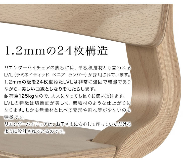 【ベビーキッズリリース記念セール】【日本正規品 チェア8年保証】リエンダー Leander ハイチェア セーフティーバーセット チェア べビー ベビーチェアー(チェアカラー：ホワイトウォッシュバーカラー：チェリー)