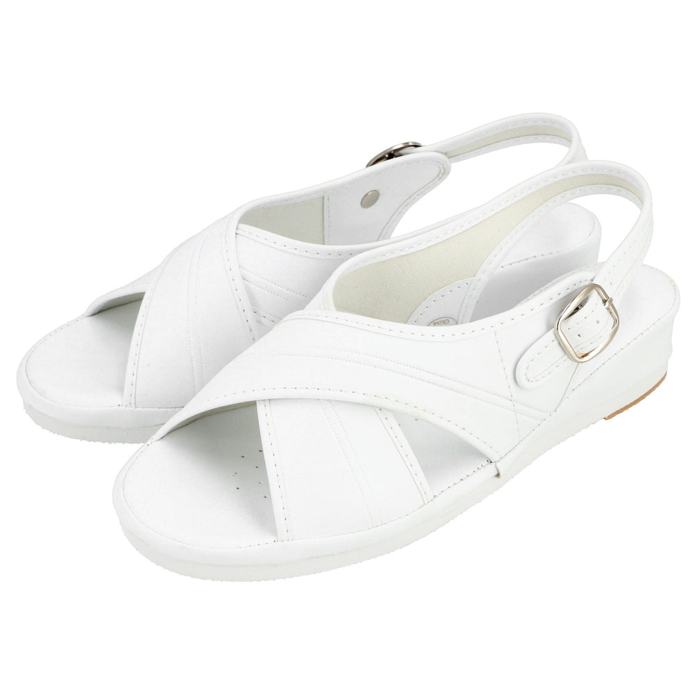【WHITE・M(23-23.5cm)】 ナースサンダル 厚底 通販 ナースシューズ 疲れにくい オフィスサンダル サンダル Ks Plus ケーズプラス ビジネス オフィス 事務 レディース ブラック 黒 ホワイト 白 15026