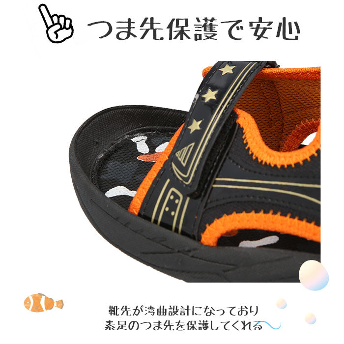 【サックス/ホワイト・22cm】 スポーツサンダル キッズ 通販 キッズスポーツサンダル 子供用 サンダル スポサン つま先保護 面ファスナー ベルクロ ズレにくい ずれにくい 機能性 Ks Plus ケーズプラス 男の子 女の子