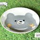 クマとごはん　UK60丸皿 直径20cm  丸皿  くま クマ 熊 白磁 電子レンジOK 食洗機OK 子供用 キッズ用 食器 お子様用食器 かわいい アニマル 動物 キャラクター 美濃焼 国産 安心 日本製 うすかる 軽い 御祝い ギフト キッズ 陶器のふる里 trys亜