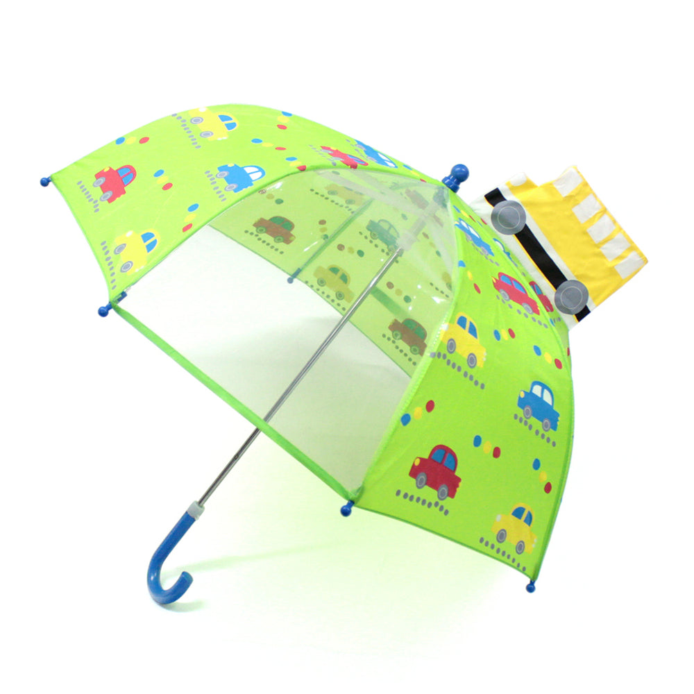【052687バス・kumbrella】 傘 キーストーン Keystone  通販 キッズ 子供用 45cm 45センチ キッズアンブレラ 透明窓付き 幼稚園 保育園 小学校 通園 通学 男の子 女の子 レイングッズ 雨傘 3Dビューアンブレラ