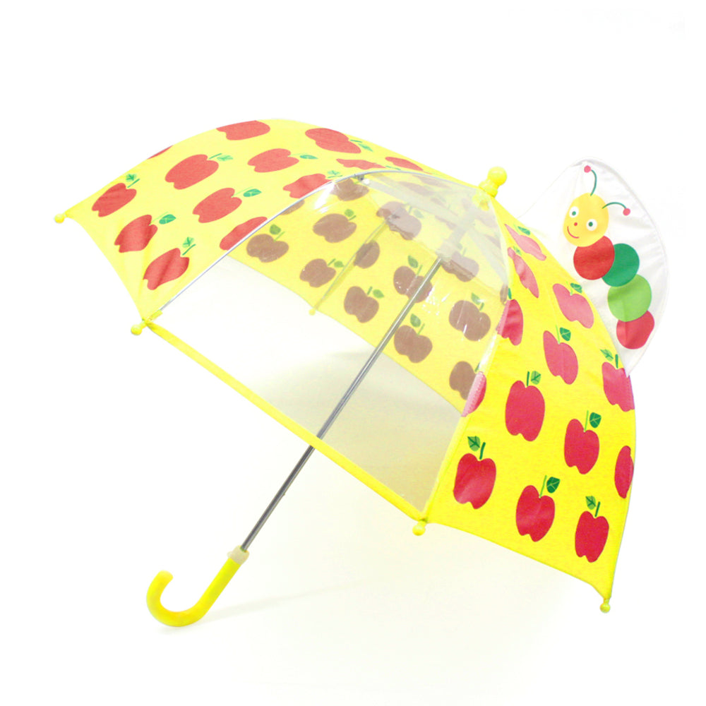 【052694アップル】 傘 キーストーン Keystone  通販 キッズ 子供用 45cm 45センチ キッズアンブレラ 透明窓付き 幼稚園 保育園 小学校 通園 通学 男の子 女の子 レイングッズ 雨傘 3Dビューアンブレラ