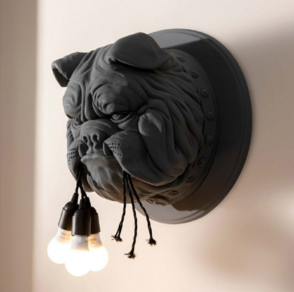 【人気商品】ランプを咥える ブルドッグ ブルドック ドッグ 犬 ランプ LAMP ランタン 高級 重量 間接照明 3灯 テーブルランプ テーブルスタンド テーブルライト レトロ 照明 パーム ブラック 北欧 おしゃれ モダン ヴィンテージ アニマル animal