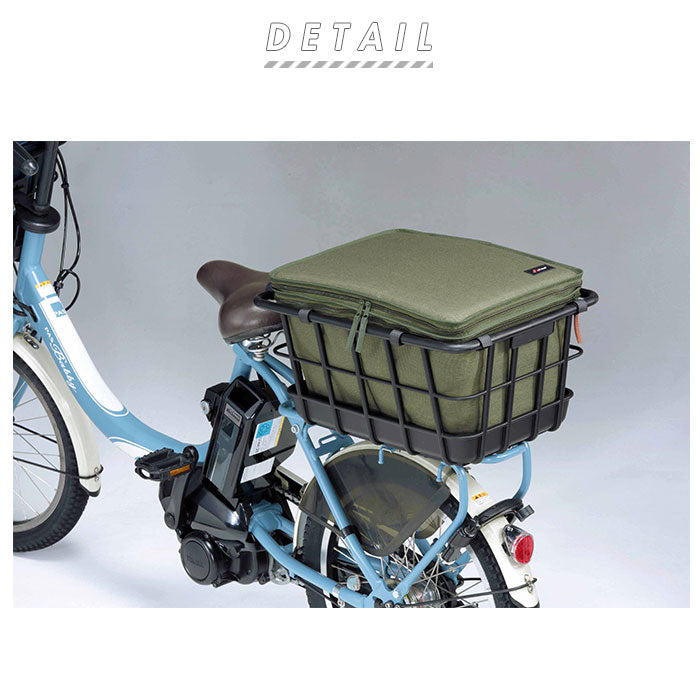 【カーキ・インナーカバー】 自転車 後ろカゴカバー 通販 後ろカゴ 二段式 バッグ 大容量 大型 2段式 かごカバー カゴカバー 盗難防止 リアタイプ 撥水 はっ水 防水 インナーカバー リヤータイプ kawasumi KW-860