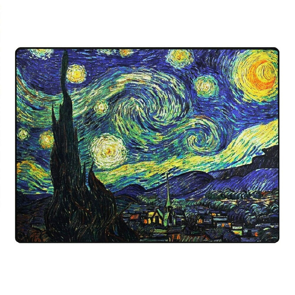 カーペット ゴッホ Vincent van Gogh フィンセント ファン ゴッホ 星月夜 アンティーク 絵画 シリーズ レトロ インテリア モダン 北欧 ゴシック 絵 リビング マット ラグ オールシーズン グッズ 癒し ヨーロッパ EU クリスマス 撮影 イベント