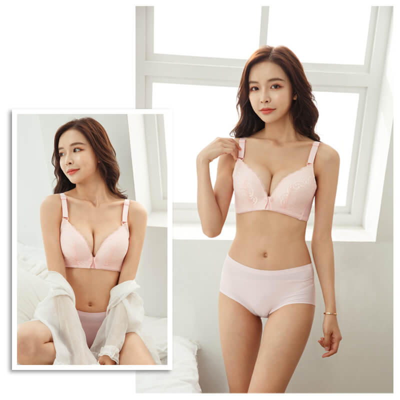 【85C】 授乳ブラ 3枚セット マタニティブラ 前開き ノンワイヤー オープンフロント レース 垂れ防止 スナップボタン式 授乳 ブラ 授乳ブラジャー 大きいサイズ マタニティ インナー かわいい 産前 産後 授乳用 ブラジャー 下着