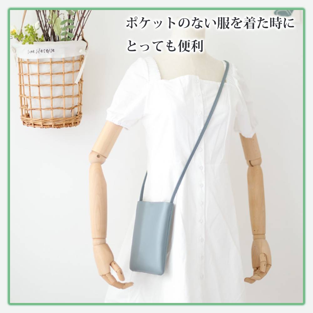 【アイボリー】 スマホポーチ レディース ミニバッグ ミニショルダー ポーチ ポシェット 斜め掛け スマホバッグ 軽量 薄型 スマホ 携帯 合皮 PU