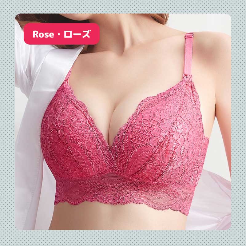 【ネイビーLサイズ】 授乳ブラ レース マタニティブラ フロントオープン 前開き ノンワイヤー オープンフロントホック 垂れ防止 授乳 ブラ 授乳ブラジャー 大きいサイズ マタニティ インナー かわいい 産前 産後 授乳用 ブラジャー 下着