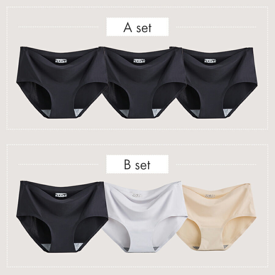【DセットLサイズ】 シームレス ショーツ シームレスショーツ 3枚セット レディース 下着 無縫製 ストレスフリー パンツ シンプル おしゃれ 伸縮性 響かない 快適 薄型 女性用 ノーマル 無地 スタンダード お得 seamless underwear shorts 送料無料