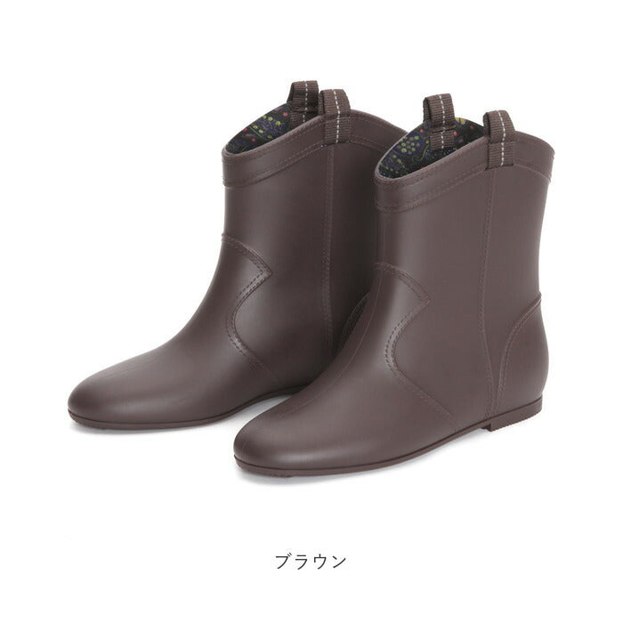 【ブラック・Mサイズ(23.5～24.0)】 レインブーツ レディース ショート 通販 ショートブーツ ブーツ 長靴 レインシューズ おしゃれ シンプル ショート丈 完全防水 ウエスタンブーツ 歩きやすい ローヒール  靴 阪神生地 モン