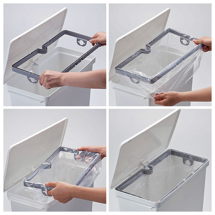 【グレー・ゴミ箱】 キッチン ゴミ箱 ペダル 33L 通販 ごみ箱 スリム 分別 ペダル式ゴミ箱 低く開く ダストボックス 縦型 タテ型 おしゃれ 蓋つき ふた付き 分別ゴミ箱 分別ごみ箱 ライクイット like-it