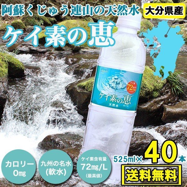 【最安値挑戦祭】シリカ水 525ml 40本 高濃度シリカ水 シリカウォーター ミネラルウォーター ケイ素水 天然水 天然シリカ 水 軟水 ラベルレス エコボトル 国産 大分県産