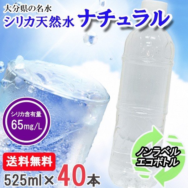 【最安値挑戦祭】シリカ水 525ml 40本 高濃度シリカ水 シリカウォーター ミネラルウォーター ケイ素水 天然水 天然シリカ 水 軟水 ラベルレス エコボトル 国産 大分県産