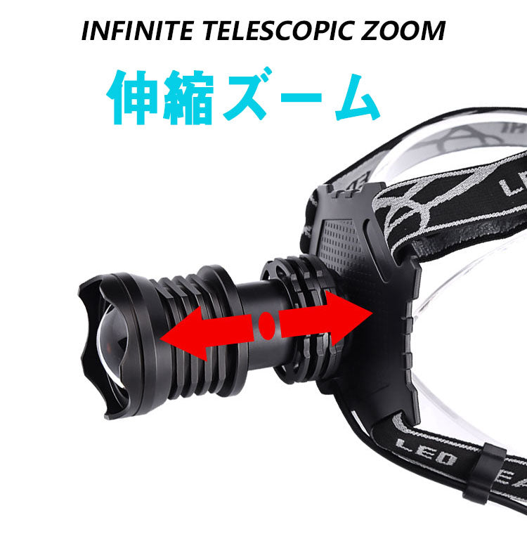 LEDヘッドライト 充電式 史上最強ルーメン 最高輝度 5段階の点灯モード(w014)A