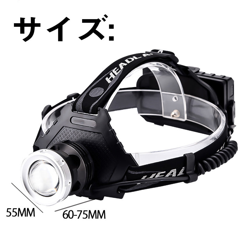 LEDヘッドライト 超強ルーメン 最高輝度 2020最新仕様 5段階の点灯モード(w016)