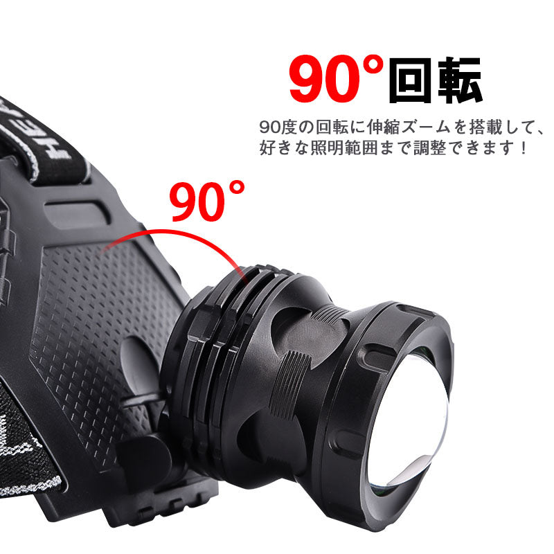LEDヘッドライト 超強ルーメン 最高輝度 2020最新仕様 5段階の点灯モード(w016)
