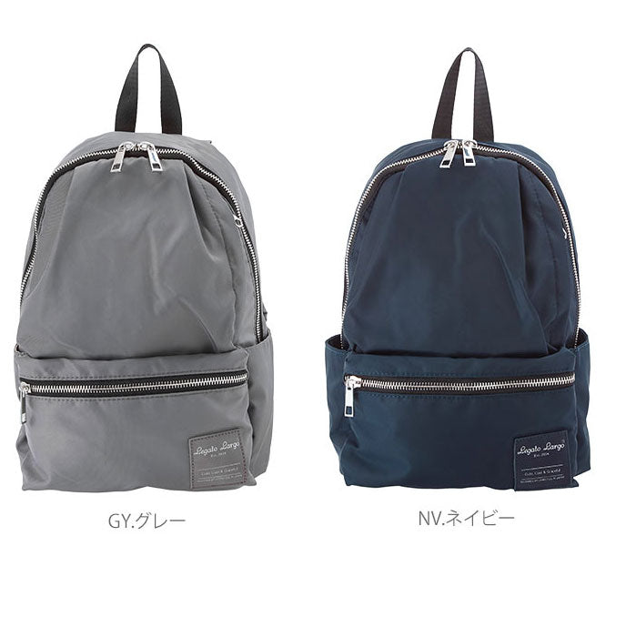 【KH.カーキ・lhh1673】 ミニリュック Legato Largo レガートラルゴ  通販 レディース おしゃれ ナイロン調 はっ水 撥水加工 シンプル 無地 黒 ブラック 紺 ネイビー 通勤 通学 メンズ ユニセックス